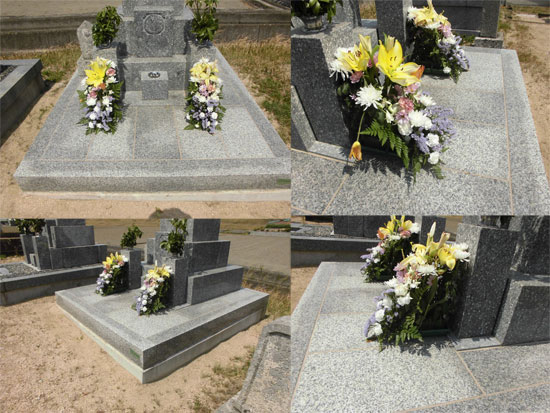 お墓を花で飾る 株式会社中野グラニット