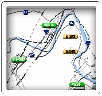 錦帯橋の周辺地図